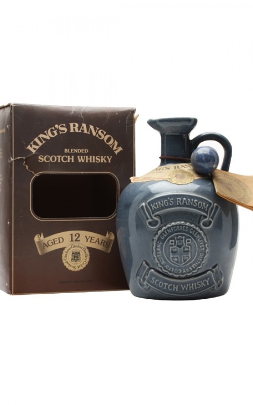 King's Ransom 12 Year Old Bottled 1970s Blue Decanter