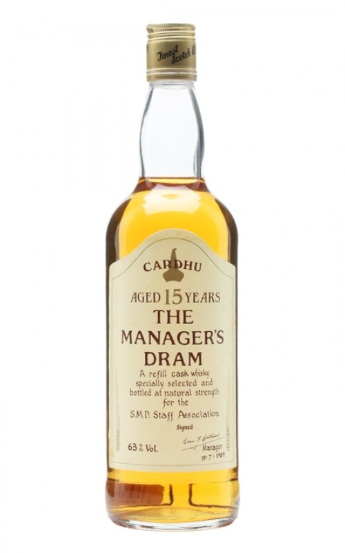 Cardhu 15 Year Old Manager's Dram Bottled 1980s